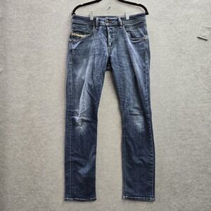 Diesel Men Jeans 30X32 Blue Brown Yellow Denim BELTHER Slim Tapered